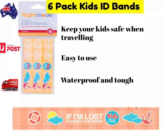 18 Pack Child Safety Wrist Band Kids ID Infoband Travel Holiday Waterproof Lost