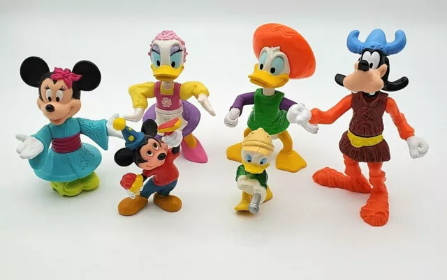 Vintage Disney PVC Figures Epcot Kelloggs Applause Lot 6 Mickey Mouse Goofy VG