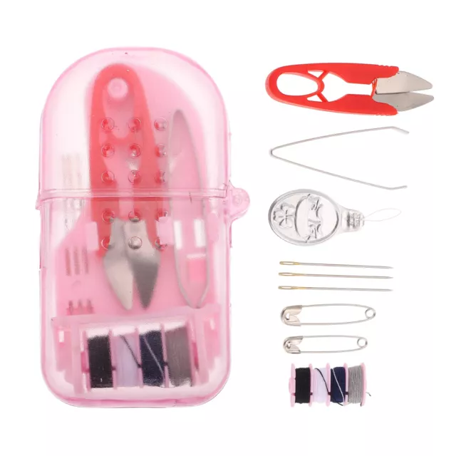 Pink Stainless Steel Sewing Kit Travel Small Size