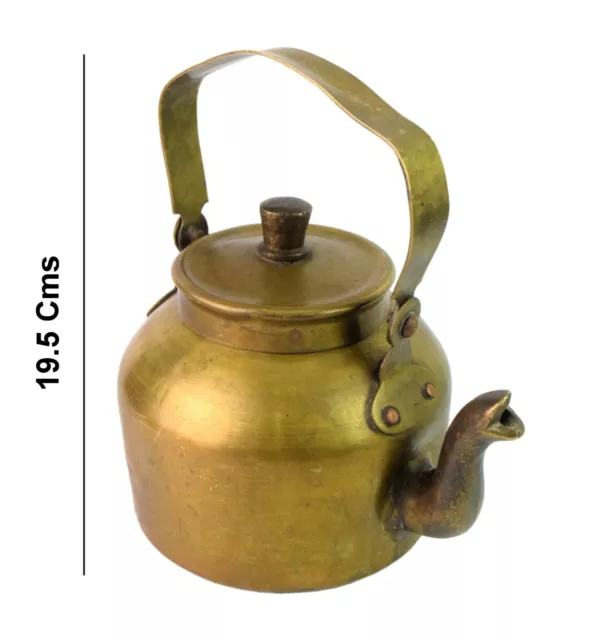 Vecchio Ottone Tè Servire Beccuccio Pot – Vintage Tè Caffè Kettle Cucina G66-958