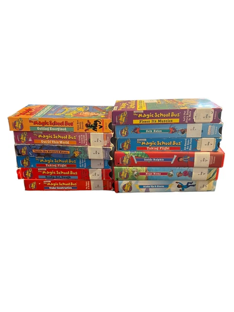 SCHOLASTIC THE MAGIC School Bus VHS Lot of 12 Pre-owned Tapes Kidvision ...