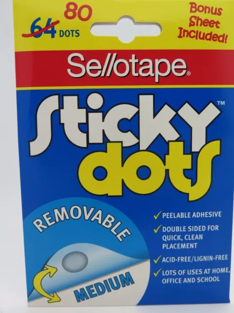 Sellotape Clear Removable Sticky Dots 80/Dots 990001