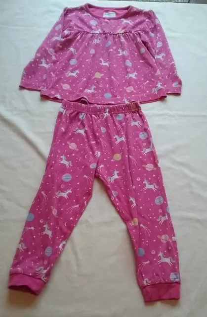 Jojo Maman Bebe Girls Pyjamas Set 4-5 Years Unicorns Pink