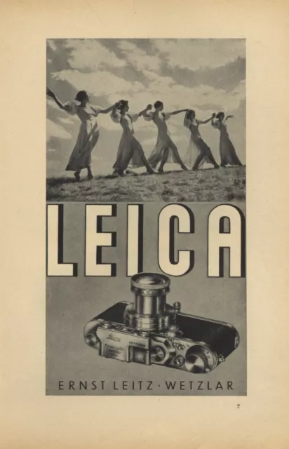 Leica Kamera von Leitz Wetzlar Reklame 1937 Werbung Tänzerinnen Tanz