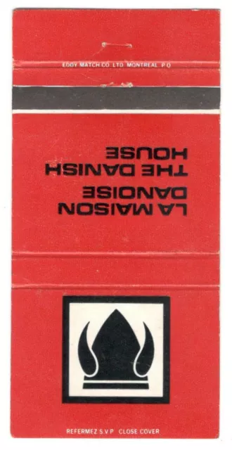 The Danish House Montreal Quebec Canada Vintage Matchbook Cover B65