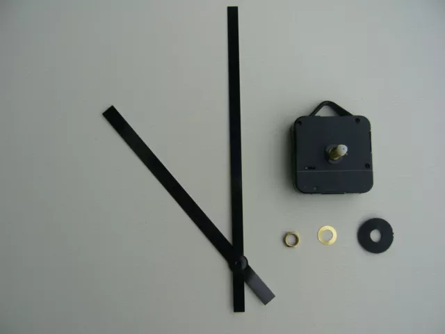 High Torque Clock Movement Long Spindle 200Mm Black Metal Baton Hands