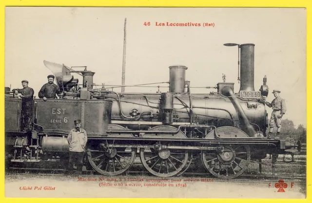 cpa LOCOMOTIVE " De TAUBER " des CHEMINS de FER de l' EST Machine N° 0.89 Animée