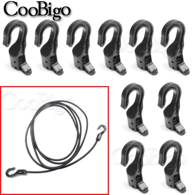 Wingless Bungee Snap Hooks - Heavy Duty Hooks for Use with Bungee Cords,  Resistance Bands, Webbing and More