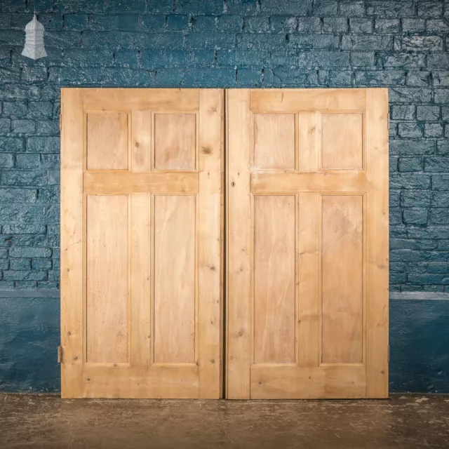 Pine Cupboard Doors, Victorian panelled pair