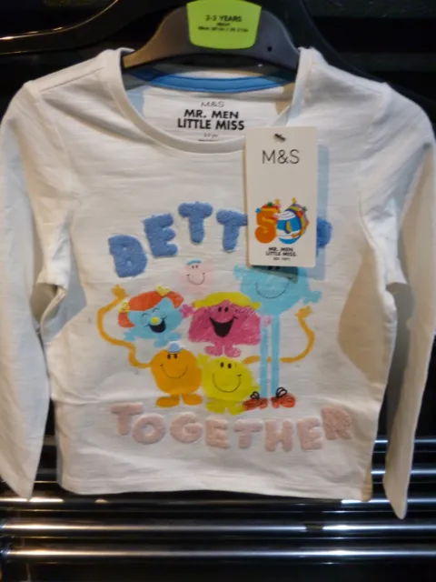 Girls Marks and Spencer  Long Sleeve 'Little Miss' Top  Age 2-3 *BNWT*