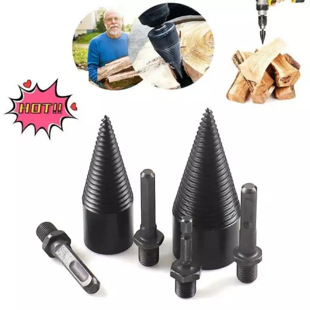 High Speed Twist Firewood Drill Bit Wood Splitter Screw Splitting-Cone Driver