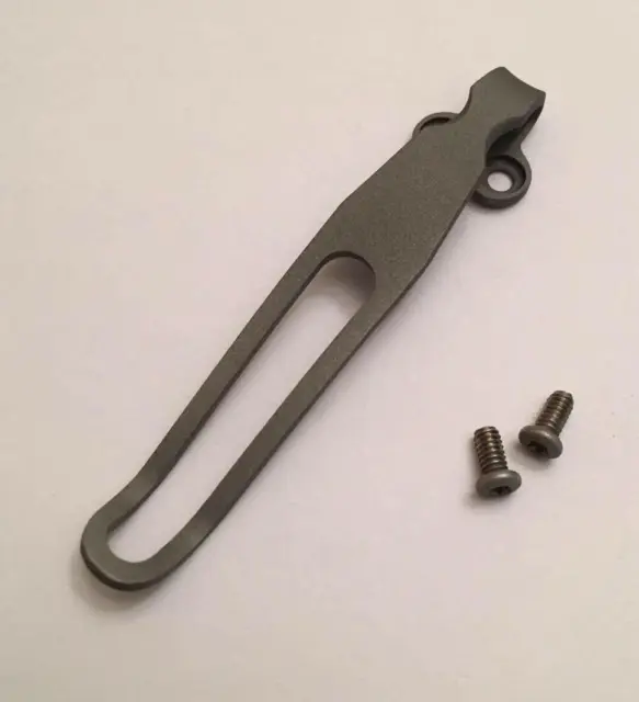 Titanium Deep Carry Pocket Clip for Spyderco Folding Knives