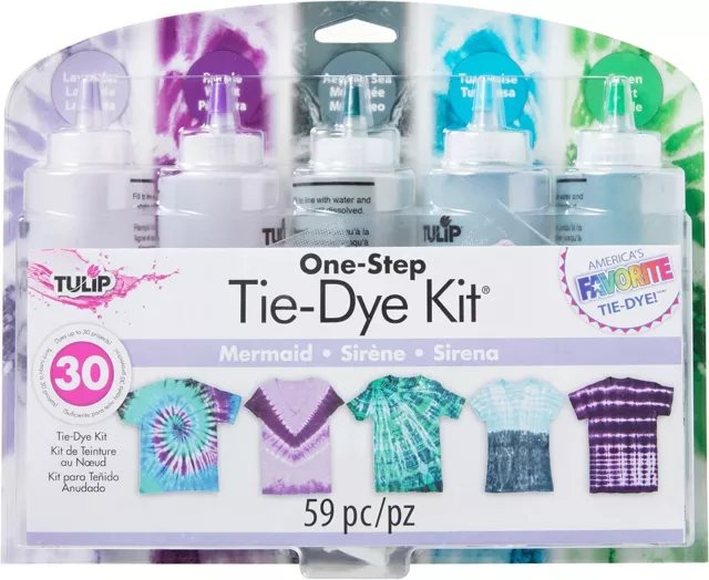 Tulip One-Step Tie-Dye Kit One-Step Tie Kit Fabric Dye, Mermaid Sirene Sirena