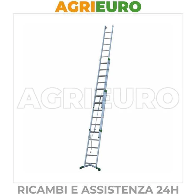 Scala in alluminio a 3 elementi FACAL superscala PRIMA - 10+11+11 Pioli Con fune