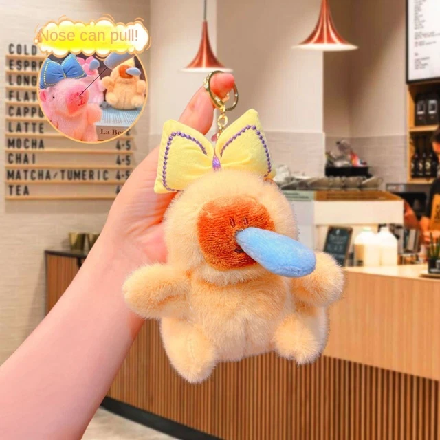 Cute Key Rope PULLING ROPE CUTE Capybara Key Ring Nasal Mucus Cartoon Animal Pendant ...