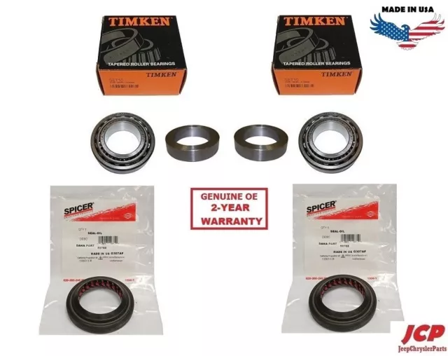 2 X TIMKEN REAR OUTER AXLE BEARING KIT for JEEP WRANGLER JK w/ DANA44 226mm AXLE