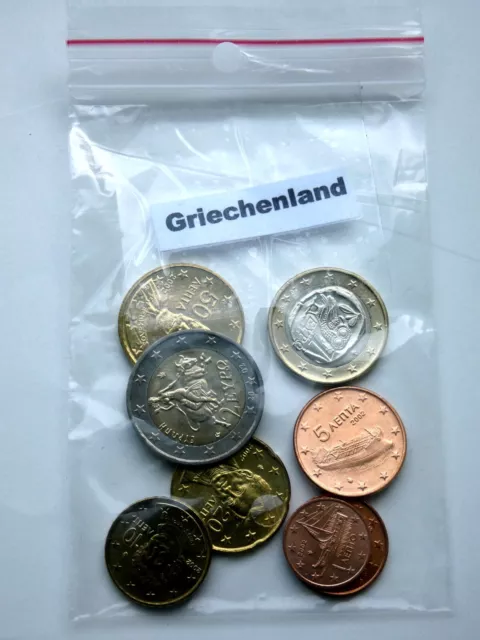 Griechenland Euromünzsatz 1 Cent - 2 Euro Start 2002 unzirkuliert