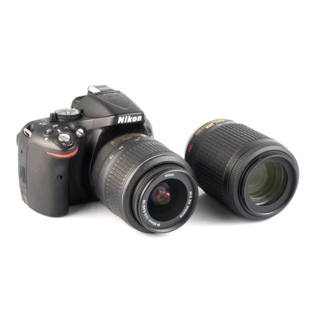 Nikon D5200 24.1MP Digital SLR Camera w/ AF-S 18-55mm & 55-200mm G VR DX Lenses