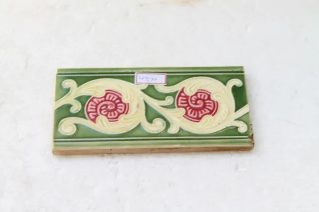 Japan antique art nouveau vintage majolica border tile c1900 Decorative NH4374 10