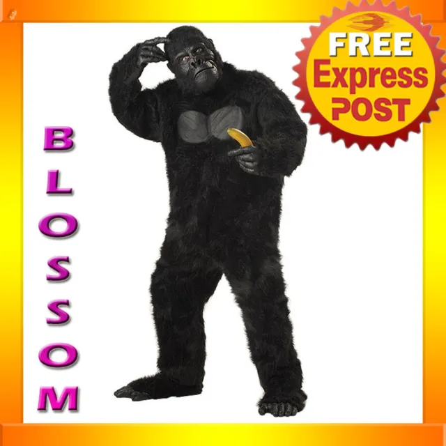 C126 Mens Gorilla Mighty Ape Monkey Scary Halloween King Kong Animal Costume