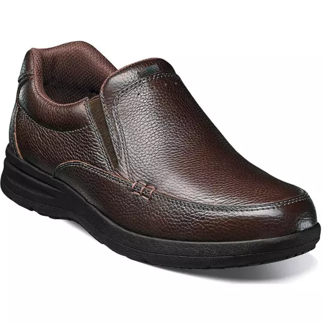 NUNN BUSH MENS Cam Brown Leather Slip-On Shoes Flats 8.5 Medium (D ...