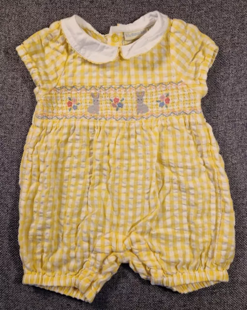 Jojo Maman Bebe Baby bambina pasquale 0-3 mesi tuta coniglio a scacchi (360)