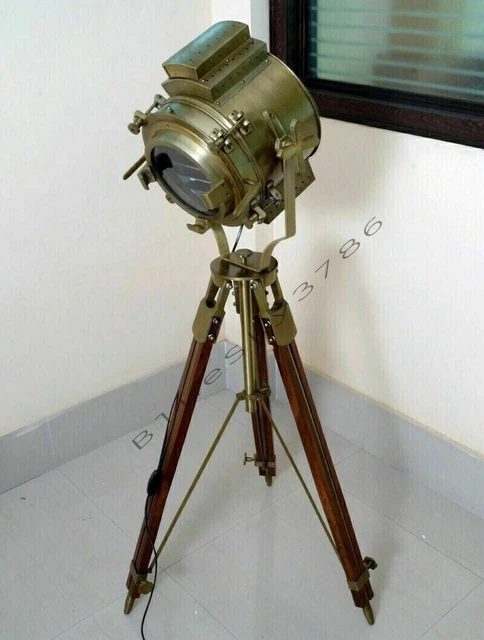 Nautical Spotlight With Tripod Stand Lamp Maritime Antique Lamp Office & Home