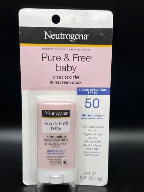 Neutrogena Pure & Free Baby Zinc Oxide Sunscreen Stick - SPF 50 - Exp 10/2025