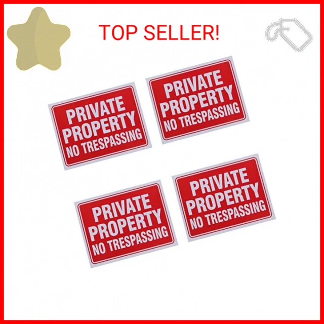 Private Property No Trespassing Sign 9 x 12 Inch