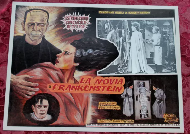 Bride Of Frankenstein Boris Karloff Horror Orig R Mexican Lobby Card