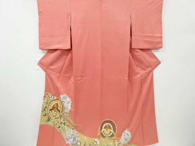 6517593: Japanese Kimono / Vintage Iro-Tomesode / Embroidery / Phoenix & Flowers