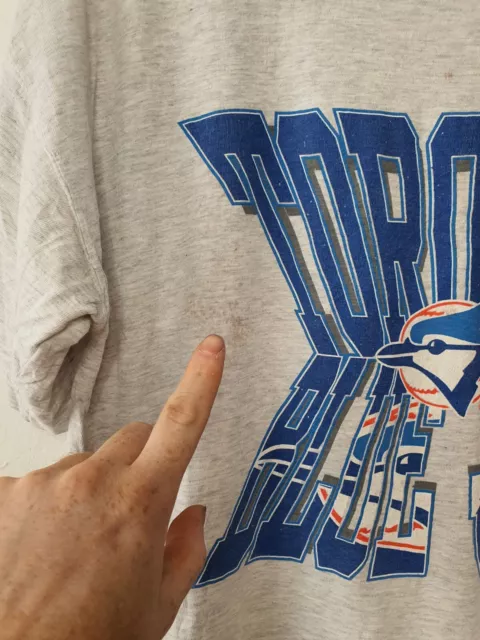 Vintage Toronto Blue Jays Shirt Men SIZE L Large Grey 90s 1994 Sogo Tag Baseball 2