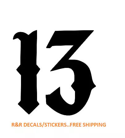 Lucky 13/Number 13 Sticker/Decal..pick Size And Color Free Shipping!! Go Pack Go