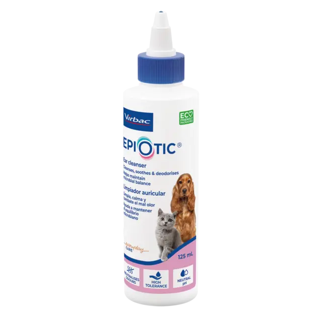Virbac EpiOtic Ear Cleaner For Dogs & Cats Antibacterial Cleanser Fluid 125ml