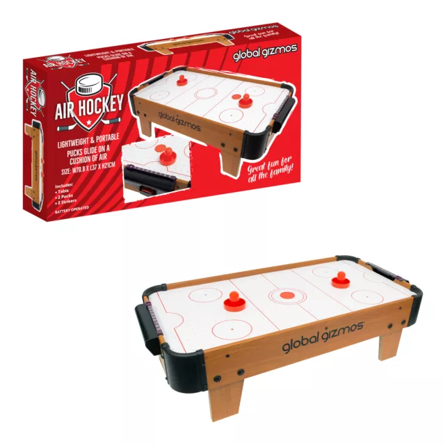 Deluxe Big Table Top Air Hockey Game Portable Desktop Battery Operated Gift