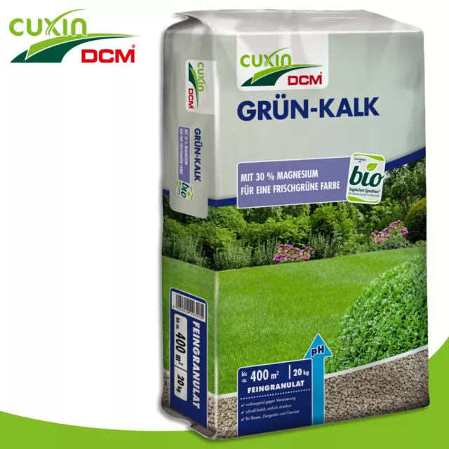 Cuxin Vert Calcaire 20 KG Grünkalk Magnésium Granulés Spezialkalk pour Pelouse