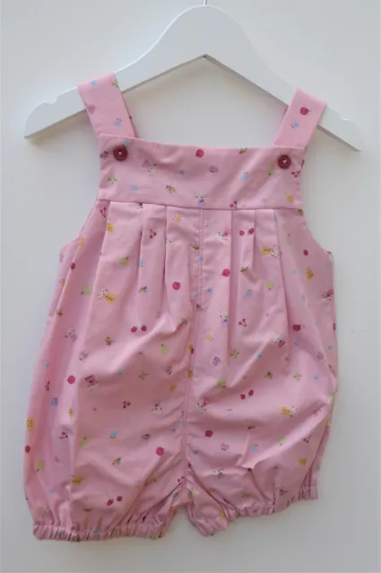 Baby Sonnenstrampler Handarbeit Alter 12 Monate Kind kühl leicht Baumwolle Mädchen rosa Sommer