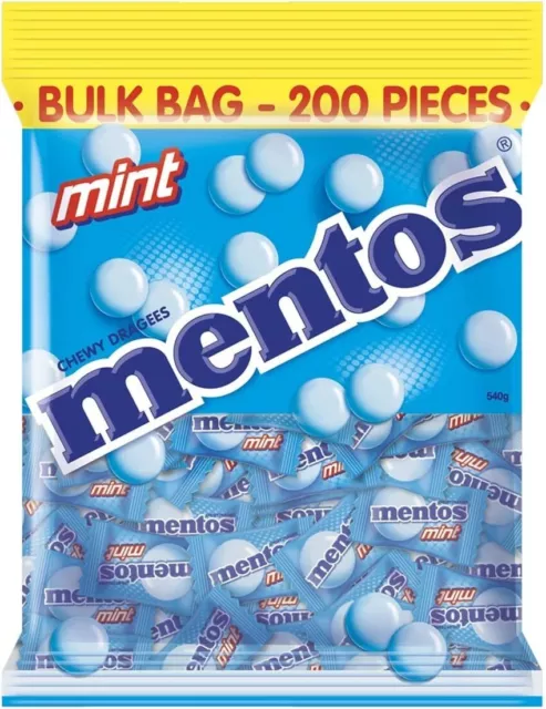 Mentos Mint Candy Pillowpack, Minty Freshness and Enjoyable Chew,540g 200-pieces