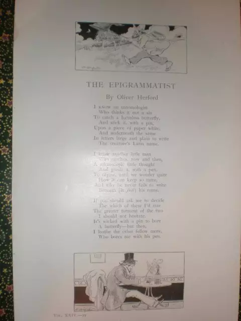 Illustrated poem The Epigrammatist Oliver Herford 1898