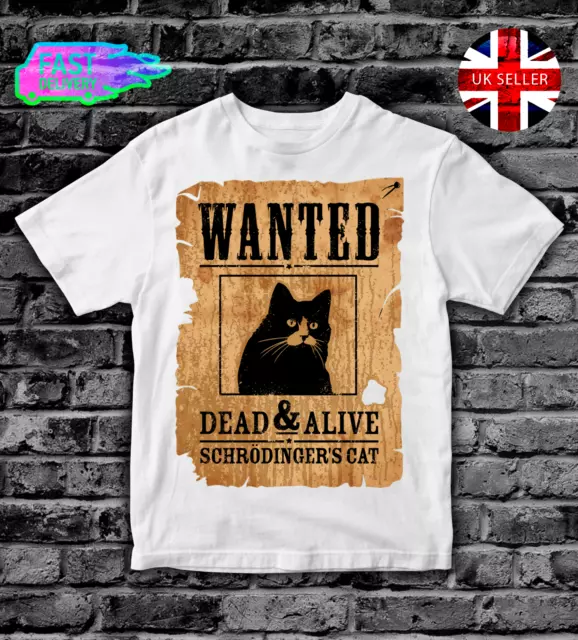 T-shirt SCHRODINGERS GATTO bambini top ragazzi ragazze adulti T-SHIRT