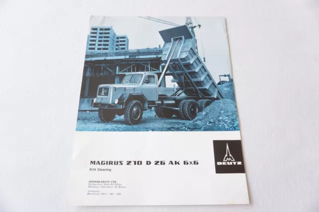 1960s Magirus Deutz 210 D 26 AK Truck Lorry Sales Catalogue Publicity Brochure