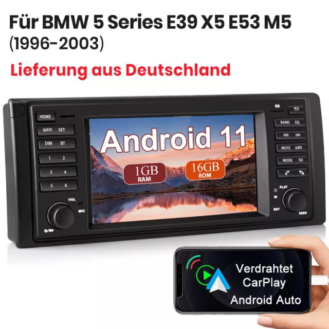 Für BMW 5er E39 X5 E53 32G Android 11 Autoradio Carplay GPS Navi BT DAB RDS SWC