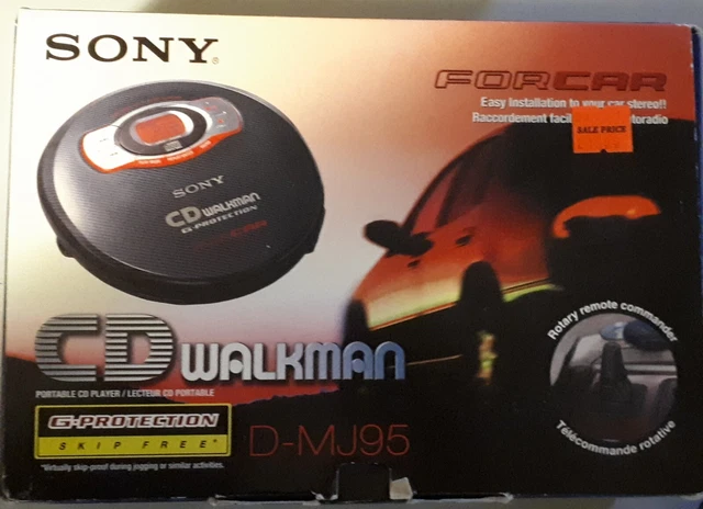 SONY D-MJ95 PORTABLE CAR CD PLAYER WALKMAN, LIKE NEW, TESTED