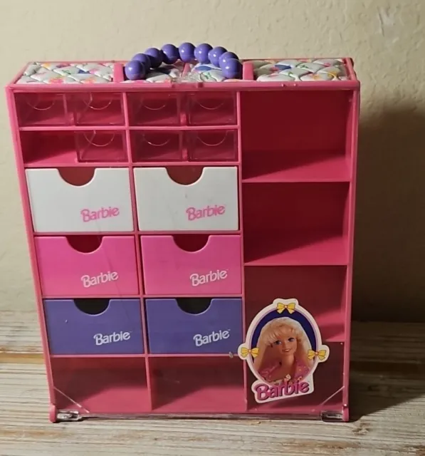 Vintage 1993 Mattel Tara Toy Barbie Organizer Storage Case w/ Drawers &  Cubbies