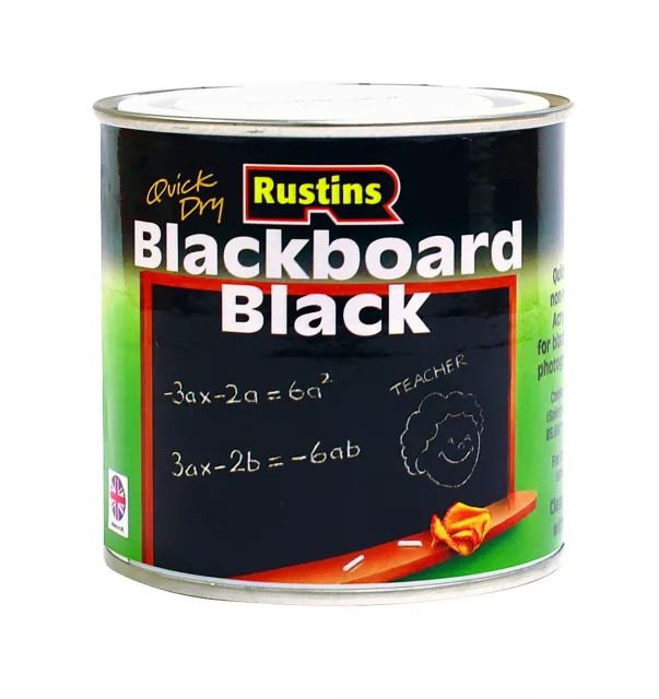 Rustins Quick Dry Blackboard Black Paint 100ml/250ml/500ml/1L