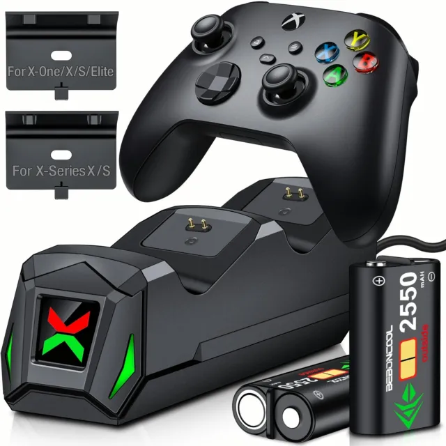For Xbox One Series Controller Dual Charging Dock Station Charger+2 Battery Pack