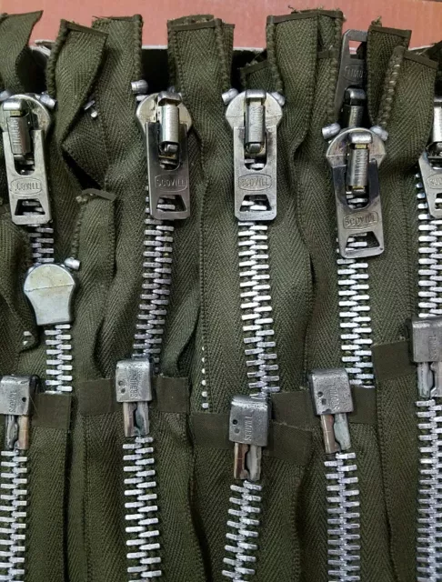 2pcs/Lot Vintage Large Metal Zipper Army Green Black Grey