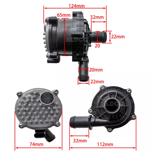 Automotive Car Auxiliary Water Pump DC12V Brushless Motor Circulation Water Pump 3