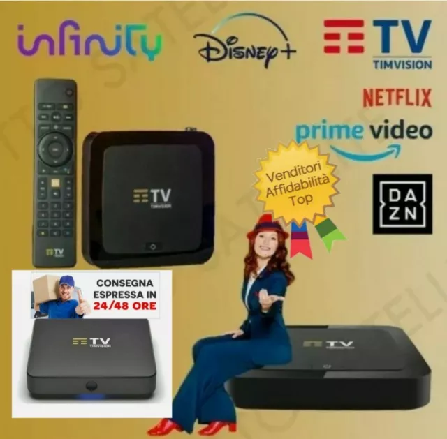 Tim Vision tim Box TECHNICOLOR decoder dvbT2 android 4k netflix dazn NOUVO 2