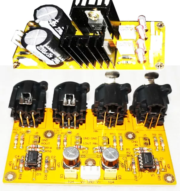 Unbalanced to Balanced RCA to XLR for HIFI Preamp board+LM317/337/power board